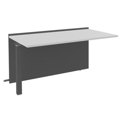 Banque d'accueil Module suivant bas OLA - L160 x H75,5 x P82,5 cm - structure carbone, plateau blanc perle