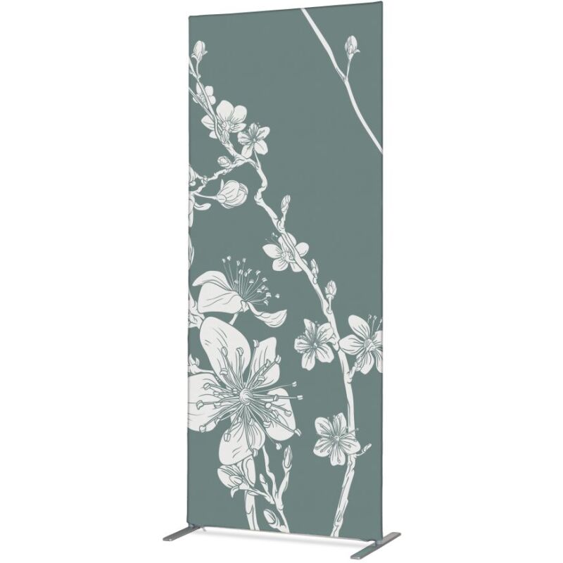 Cloison déco verticale en tissu motif cerisier japonais - H 200 cm