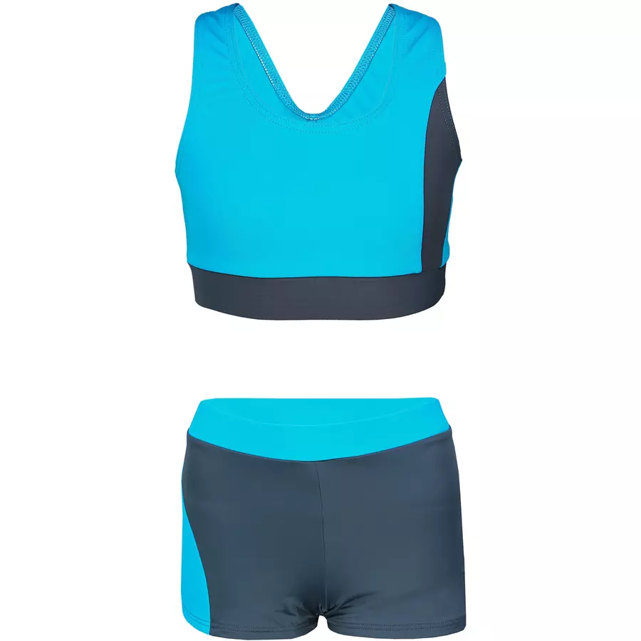 Aquarti Mädchen Sport Bikini - Racerback Bustier & Badehose grautürkis