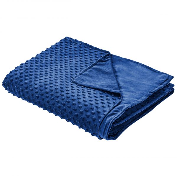 Beliani Cobertor Pesado em Tecido de Poliéster Azul Marinho 120 x 180 cm Padrão Pontilhado Design Moderno Têxtil para o Quarto