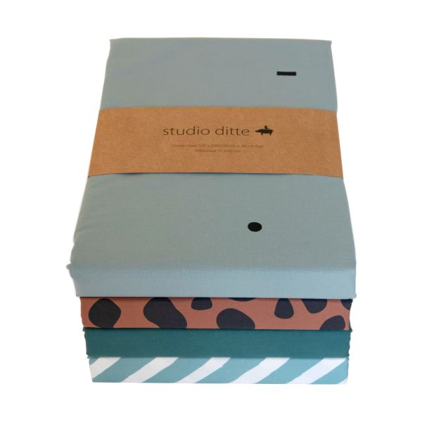 Studio Ditte Blocks Dekbedovertrek Stone Blue 140 x 200 cm