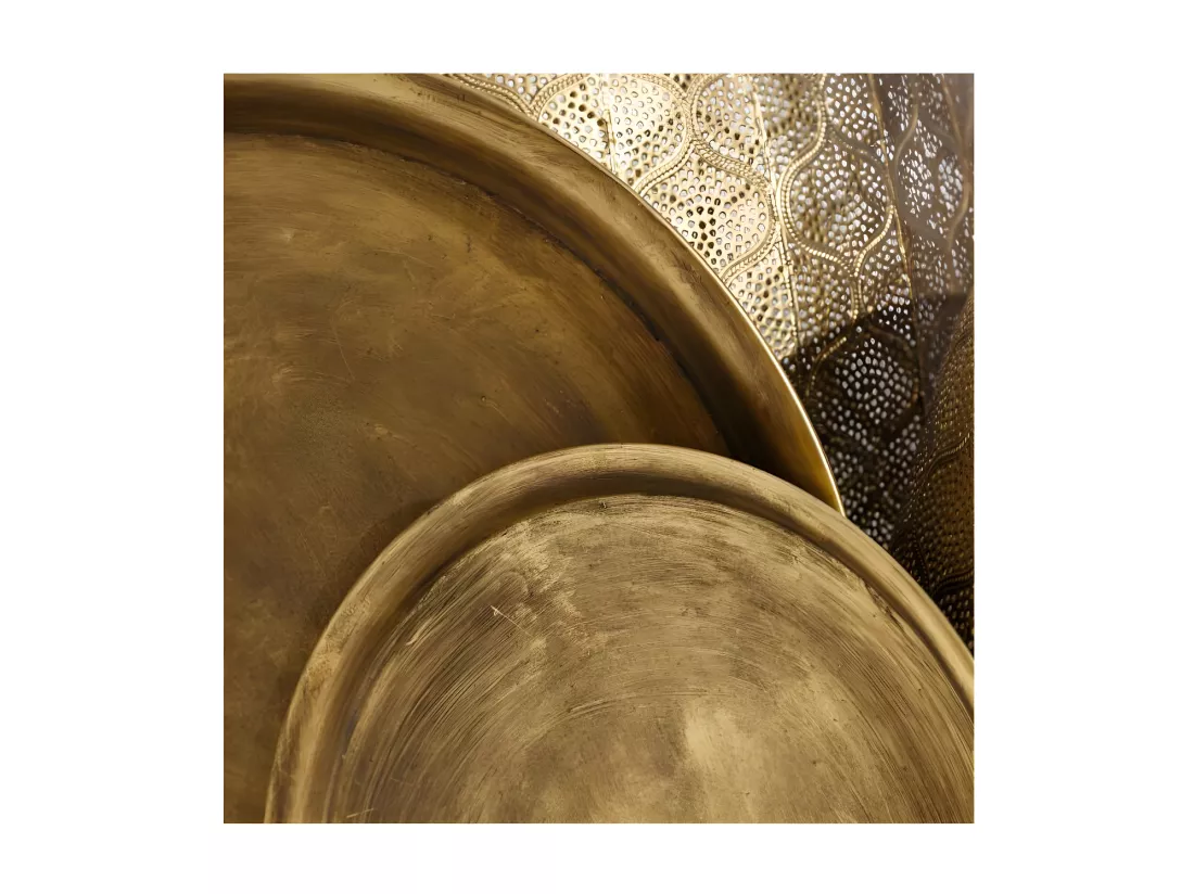 Duo de tables d'appoint ronde doré Métal - ZOSTA