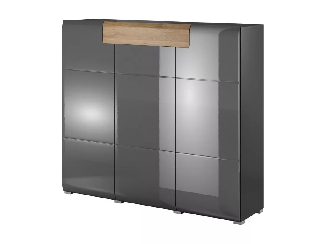 Buffet grand modèle collection OHIO. Coloris gris anthracite et chêne. Style design