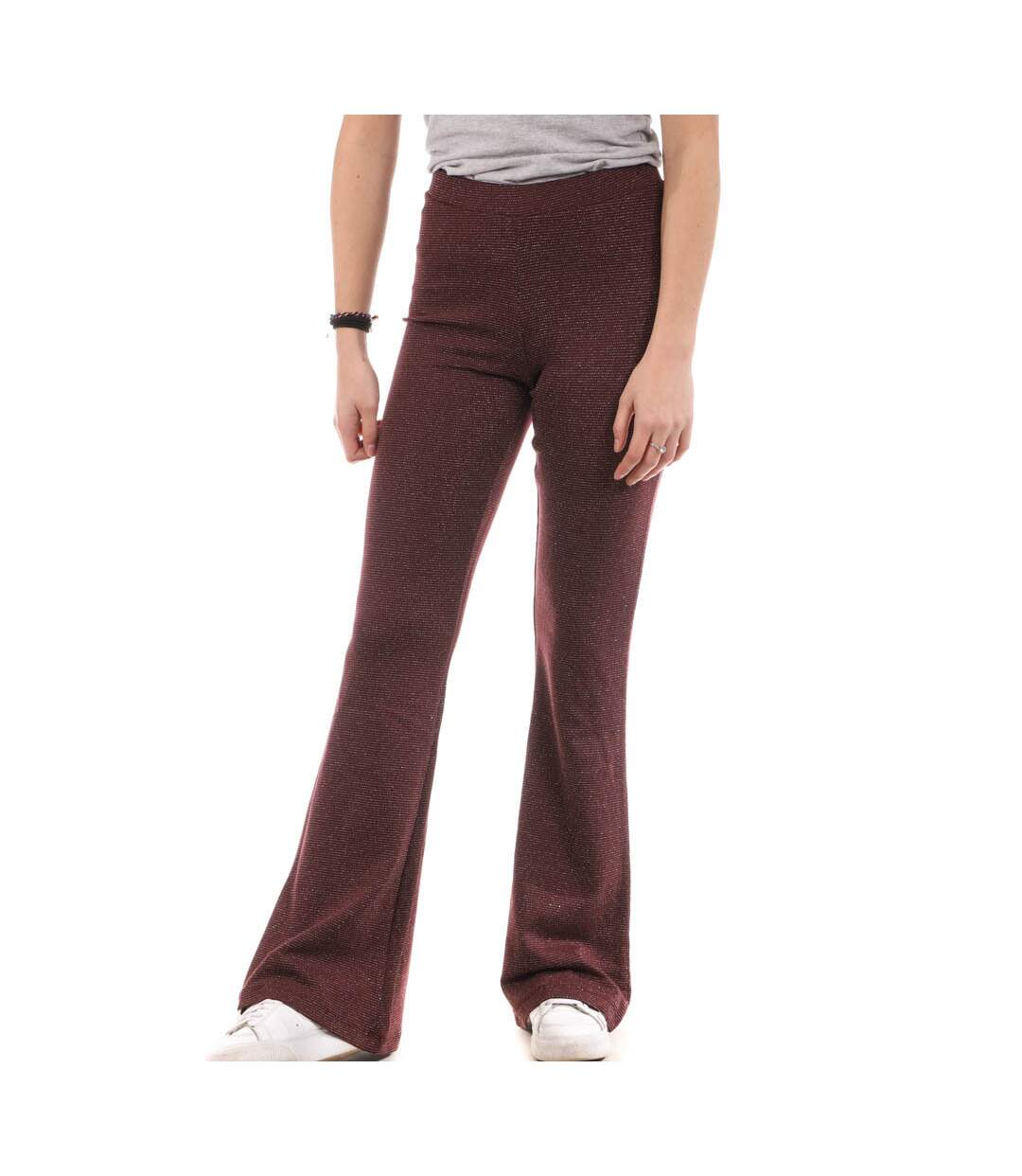 Pantalon Fluide Bordeaux Femme Only Flared