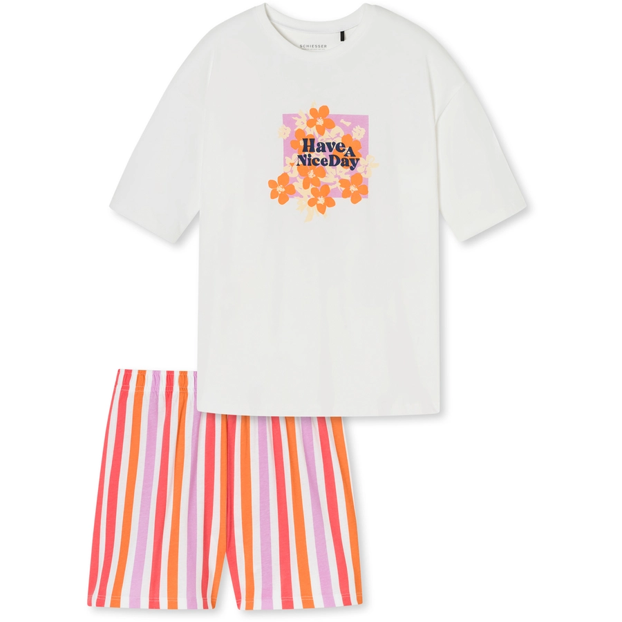 Schiesser Pyjama kurz Organic Cotton off-white