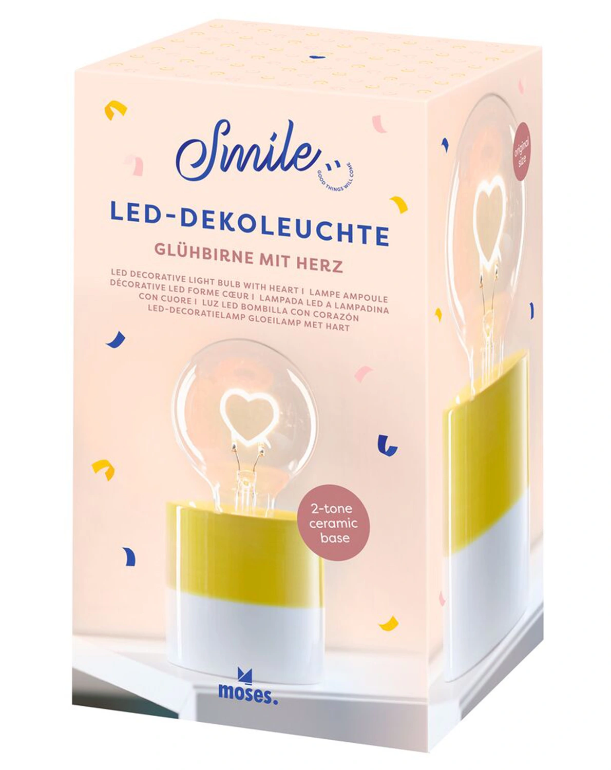 LED-Dekoleuchte SMILE - GLÜHBIRNE MIT HERZ (17x8,6)
