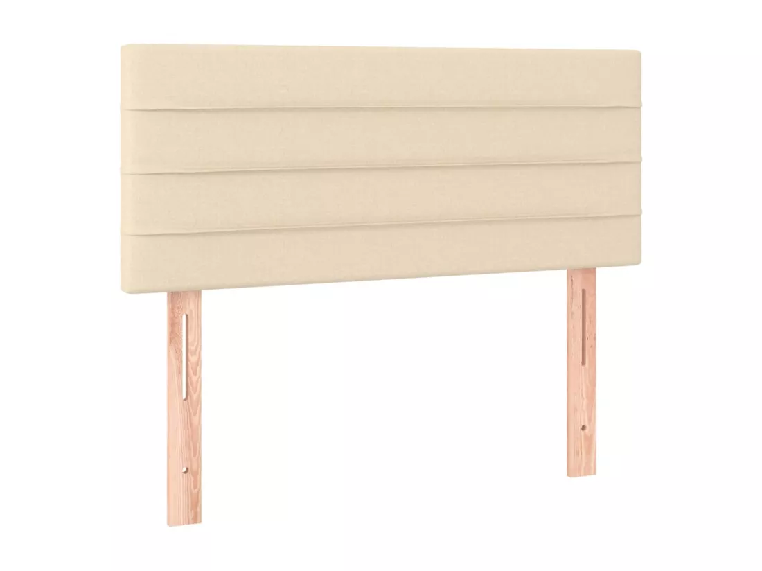 Sommier tapissier avec matelas et LED Crème 90x190 cm Tissu