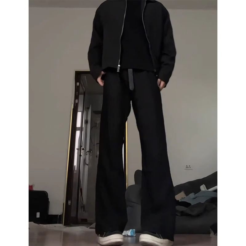 Chuoku - Mid Rise Plain Bootcut Dress Pants