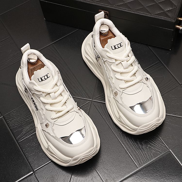 Mr Ozera - Platformsneakers met tweekleurige letters