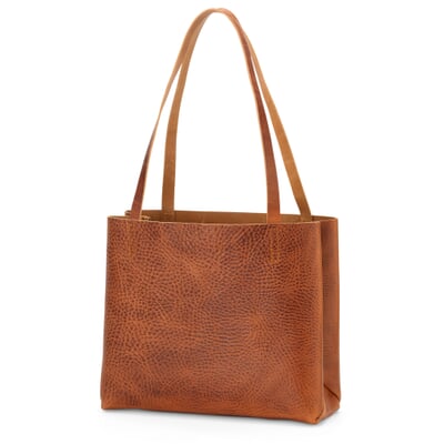 Ledershopper klein, cognac