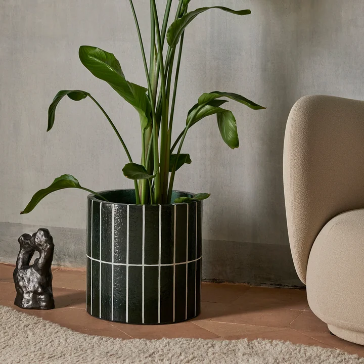 Ferm Living - Pillar Pflanzentopf, dunkelgrün