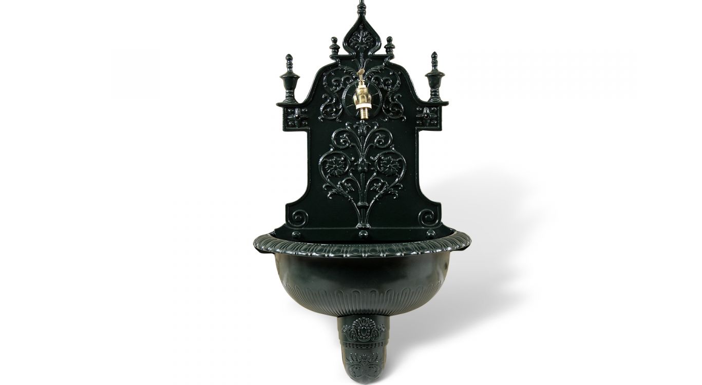 Fontaine de jardin aluminium vert 44x22.5x77.5cm