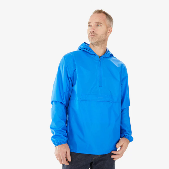 Decathlon Quechua - Jaqueta impermeável masculina Quechua Raincut com meio zíper