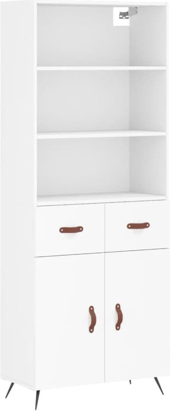 Hoge Kast - Hout - Metalen Voeten - Opbergruimte