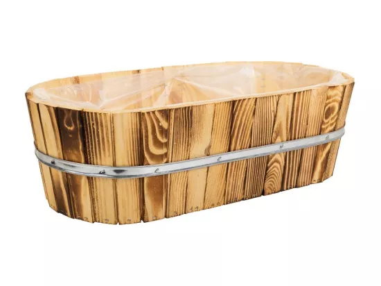 Panier en bois et corde marron 49x26x15h