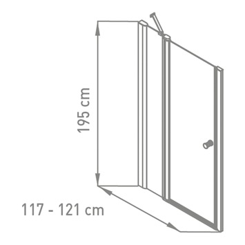Van Marcke Hoover douchewand draaideur 120x195
