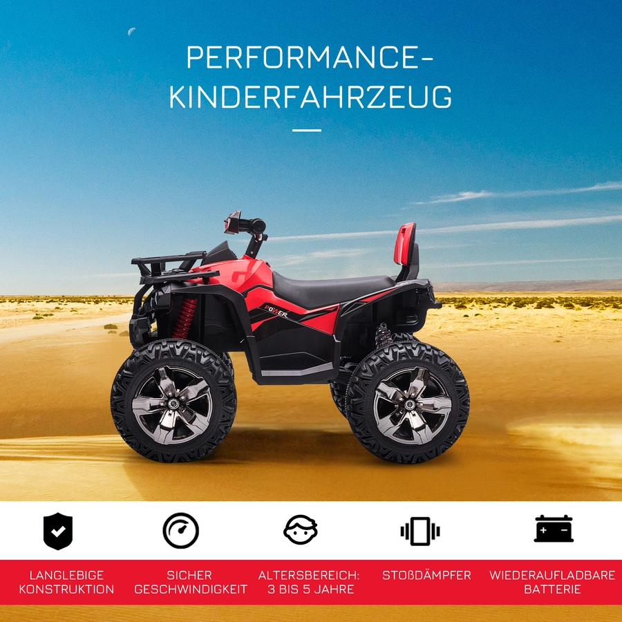 HOMCOM Elekto-Quad mit MP3-Musikplayer rot