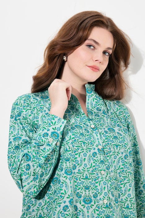 Bluse, Landhausdruck, Kelchkragen, Langarm