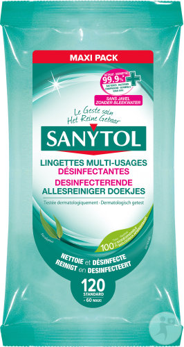 Sanytol Lingettes Multi-Usages Désinfectantes 120 Pièces