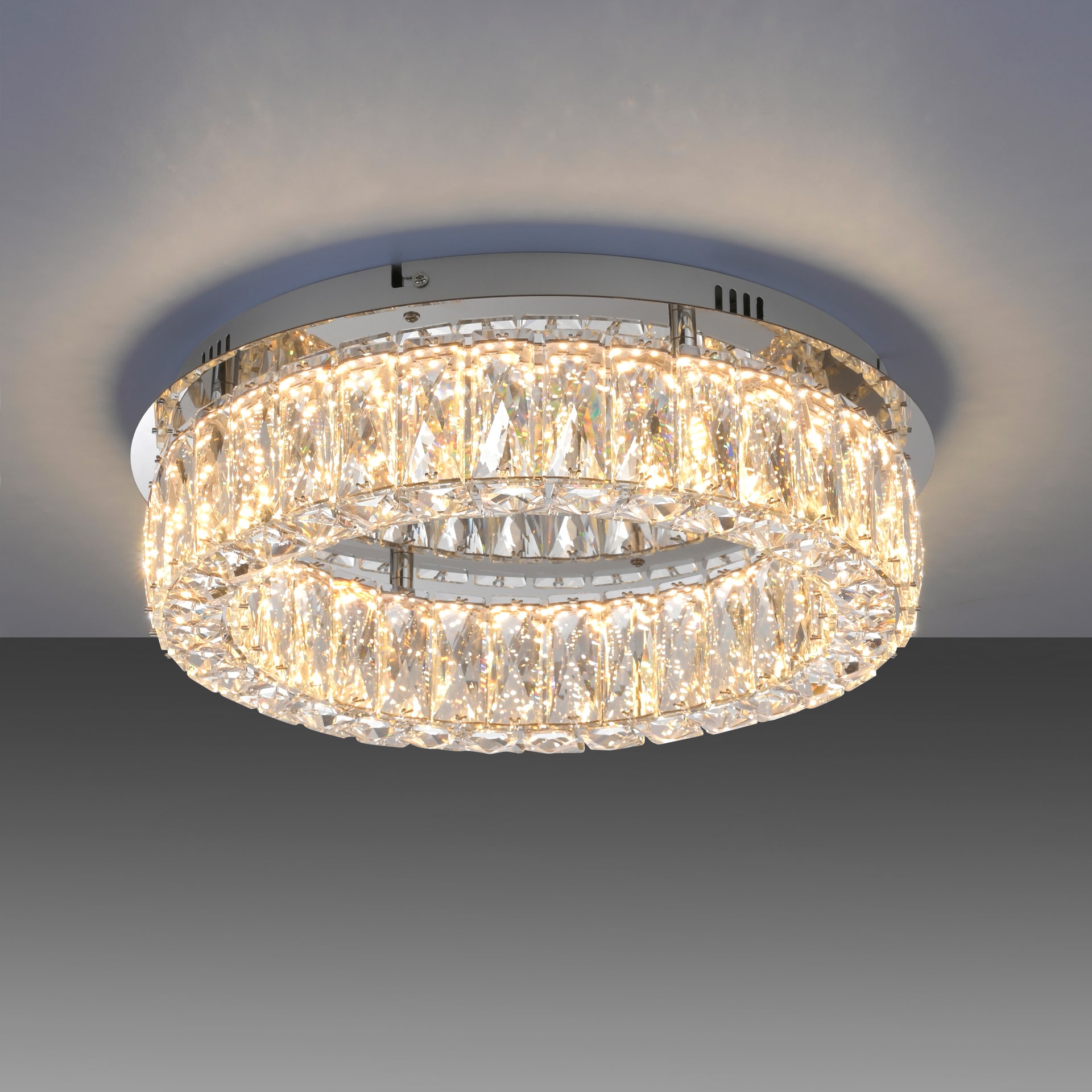 JUST LIGHT LED Deckenlampe KULUNKA 44 cm chromfarbig /Kristall