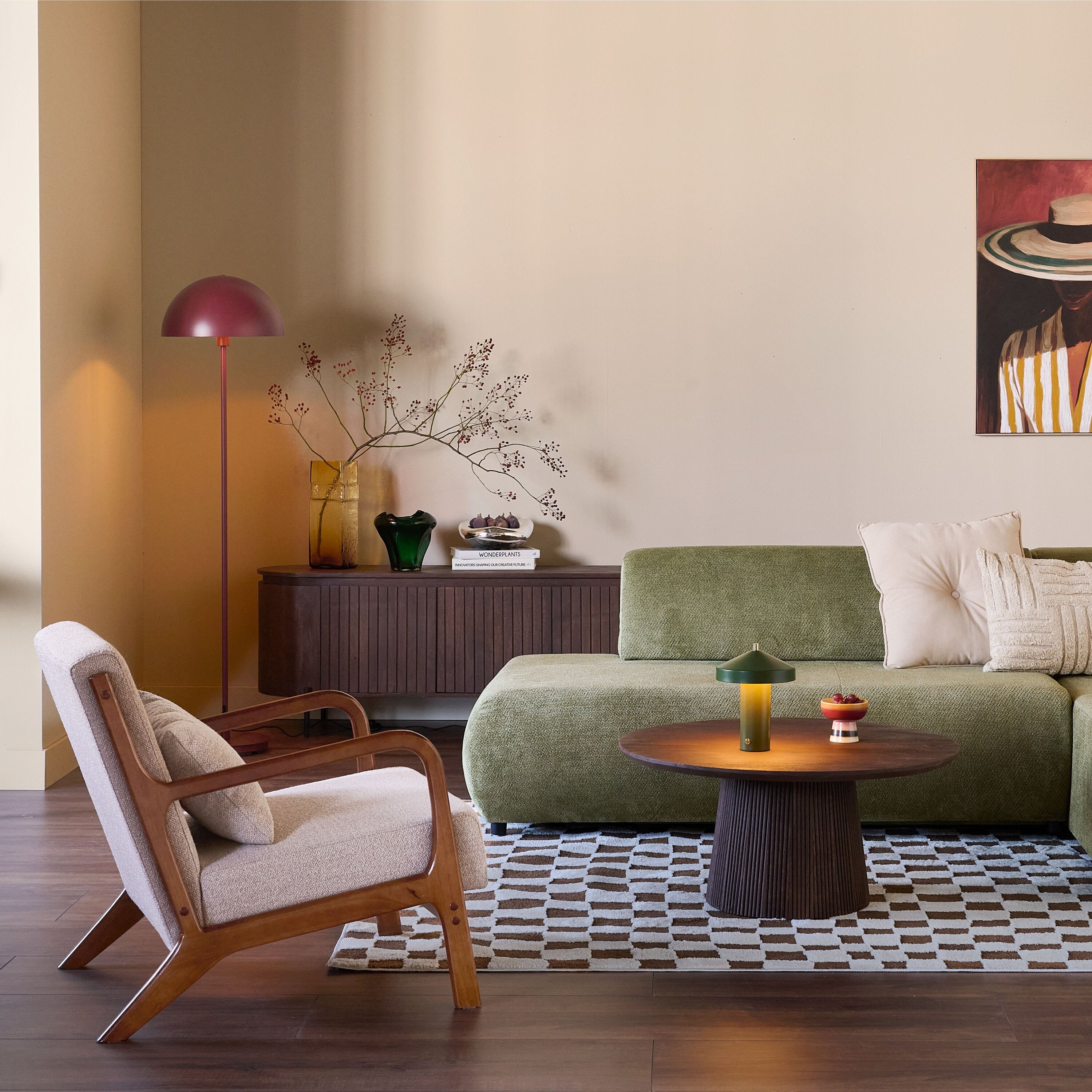 by fonQ Wise Fauteuil - Donker Walnoot - Beige