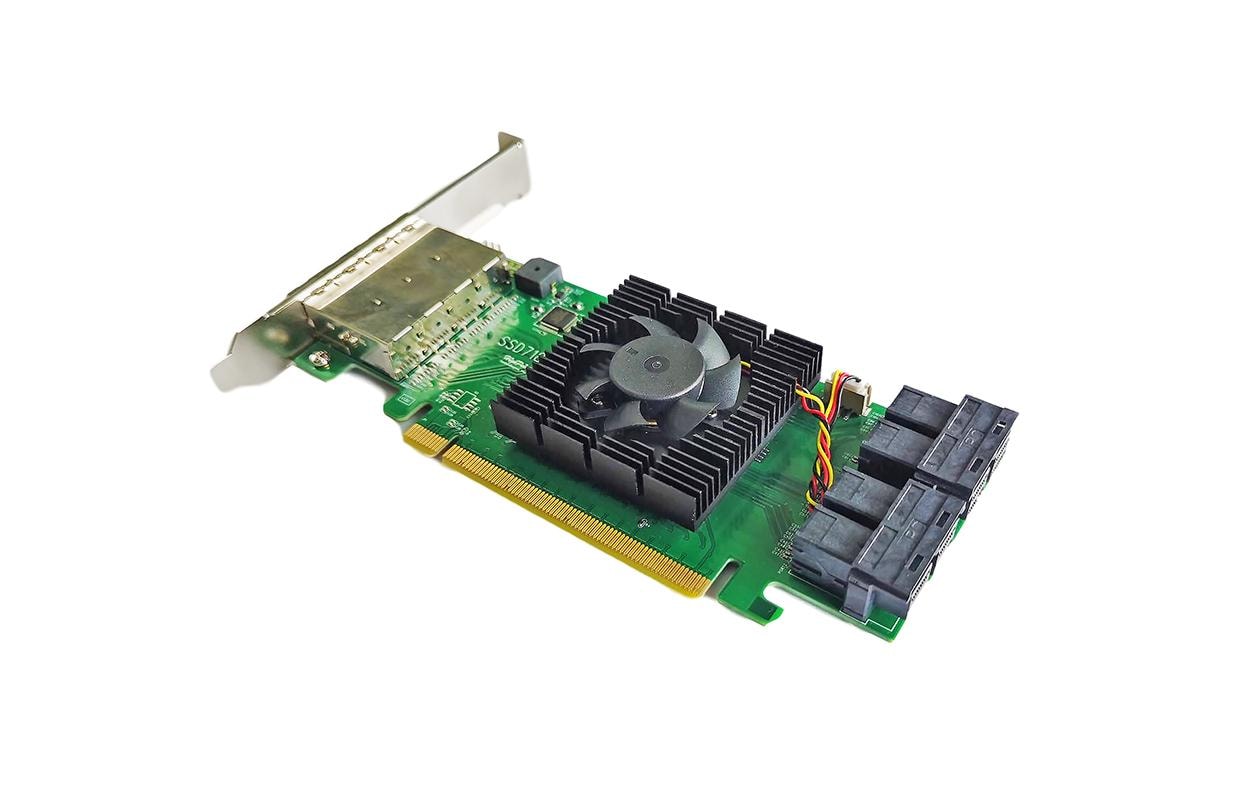 RAID-Controller SSD7184 2x 8643, 2x 8644, PCI-Ex16v3<br>HighPoint High Port Count NVMe RAID Serie- 8-Kanal PCIe 3.0 NVMe RAID Controller