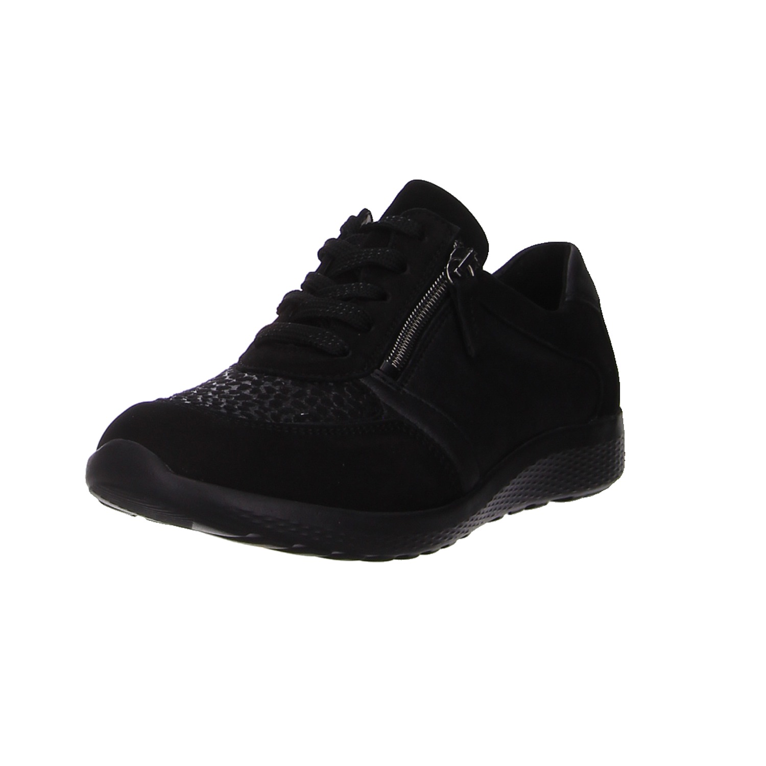 Waldläufer Schnürschuh schwarz schwarz