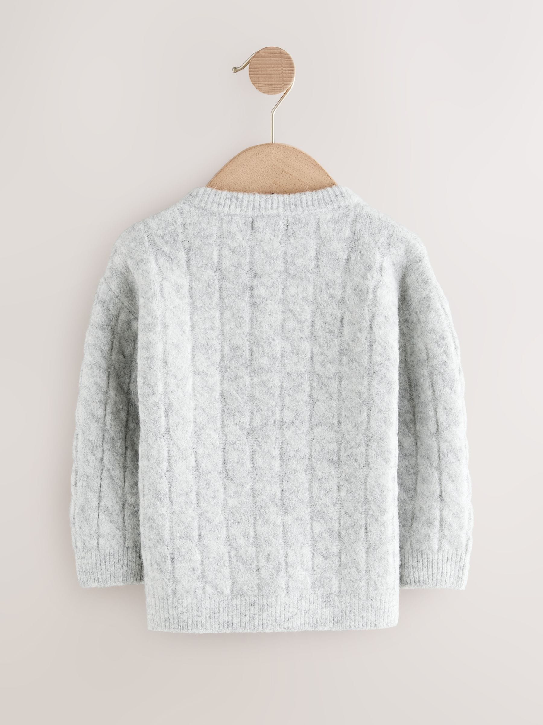 Grijs - Gebreide Henley-trui (3mnd-7jr)