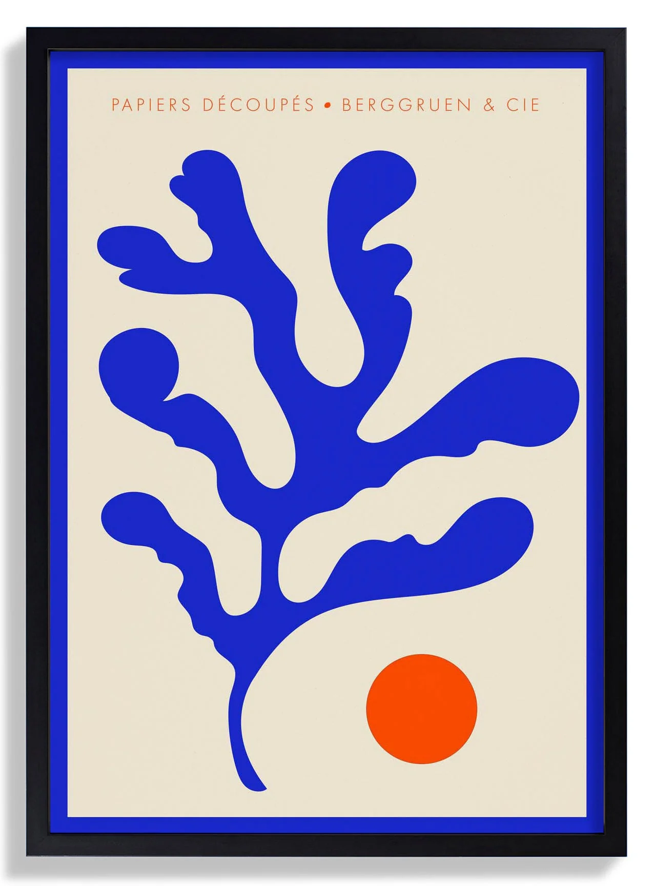 Seetang Blau Orange Papiers Découpés Kunstausstellung