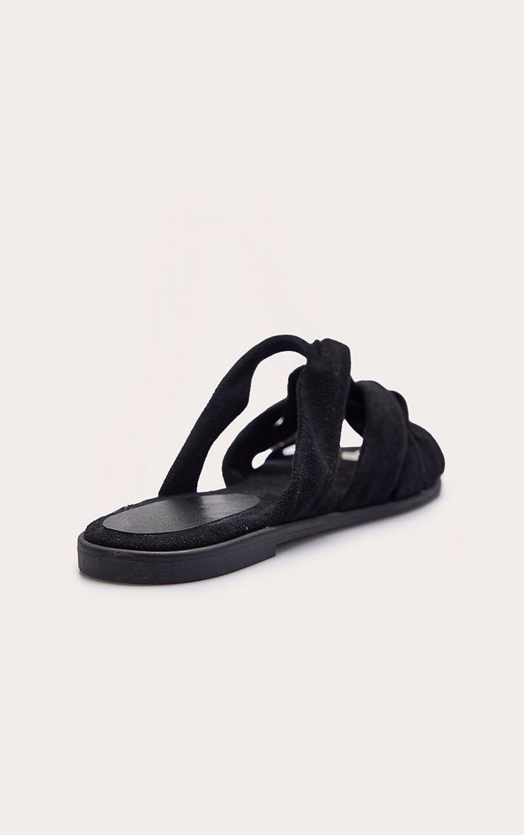 Noir Sandales Mules À Brides Multiples En Synthétique Coupe Large