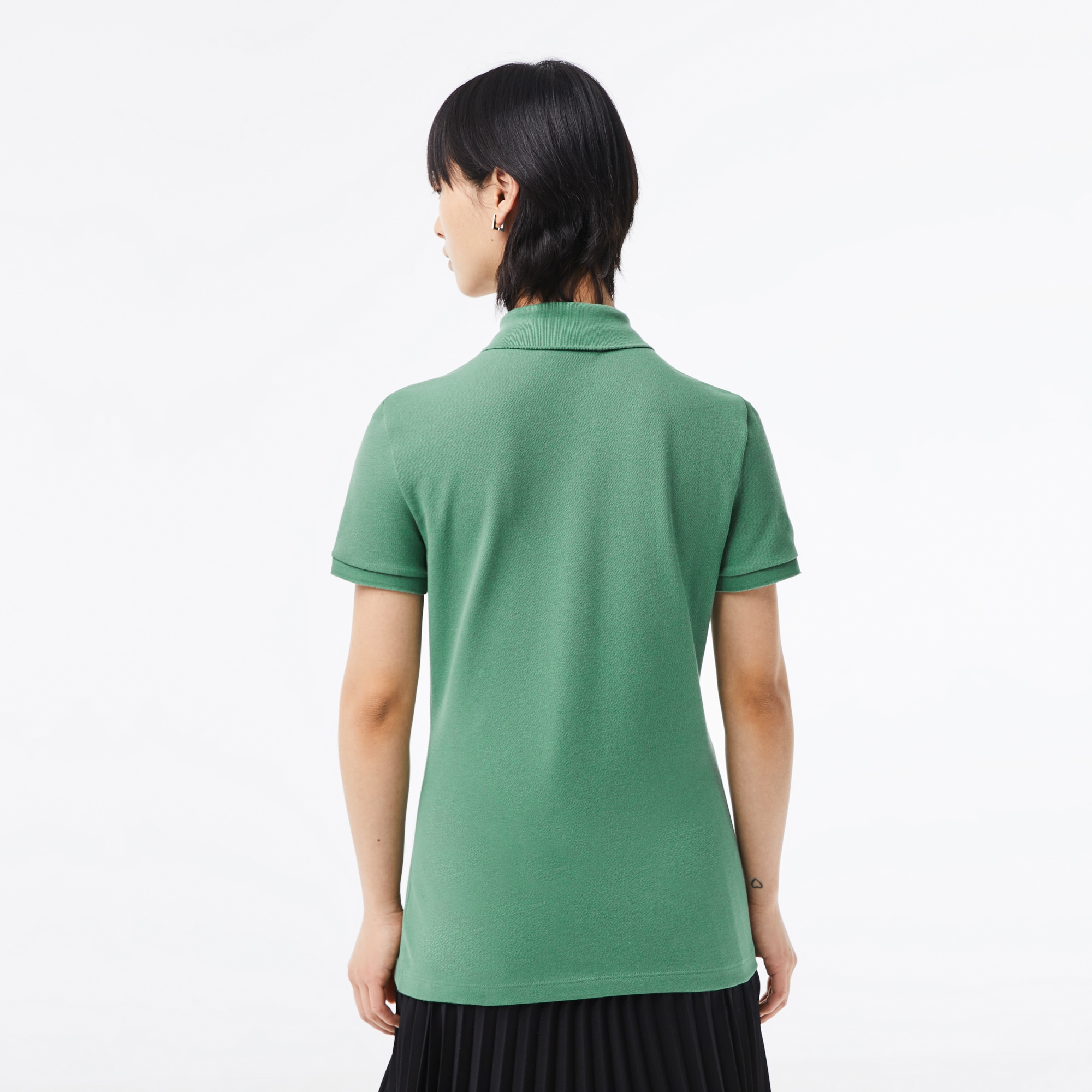 Polo L.12.D slim fit en mini piqué stretch Manches Courtes - Vert - Lacoste - Femme