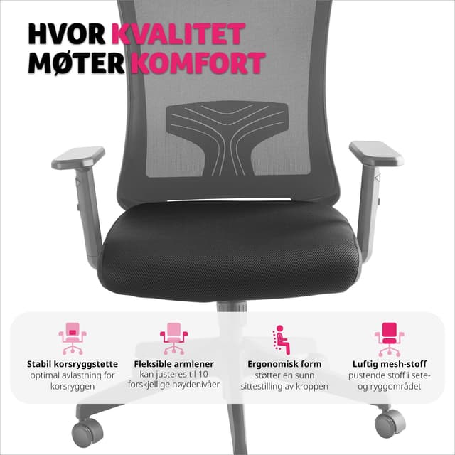 Kontorstol Phoibe, ergonomisk