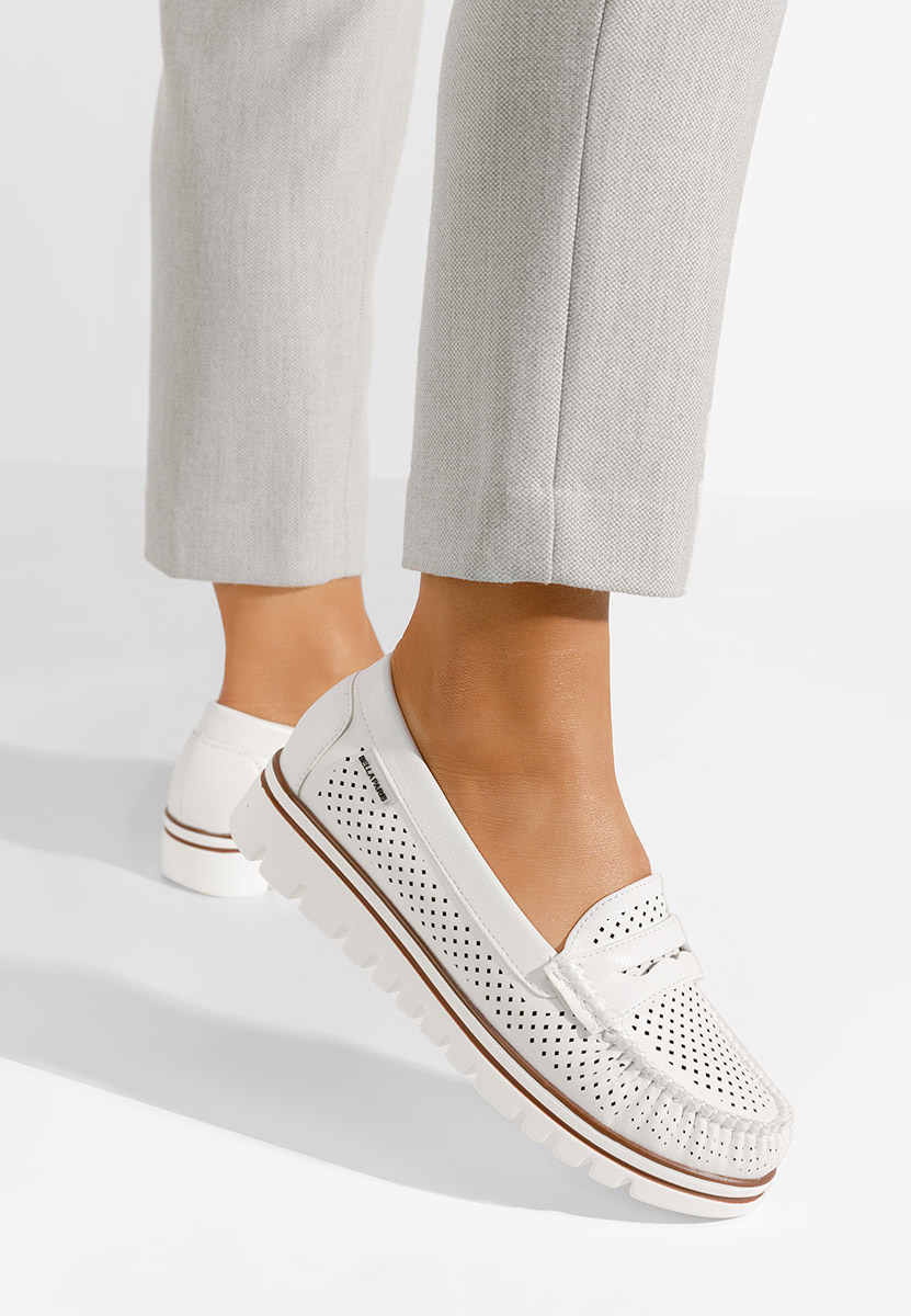 Mocassins femme blancs Manise