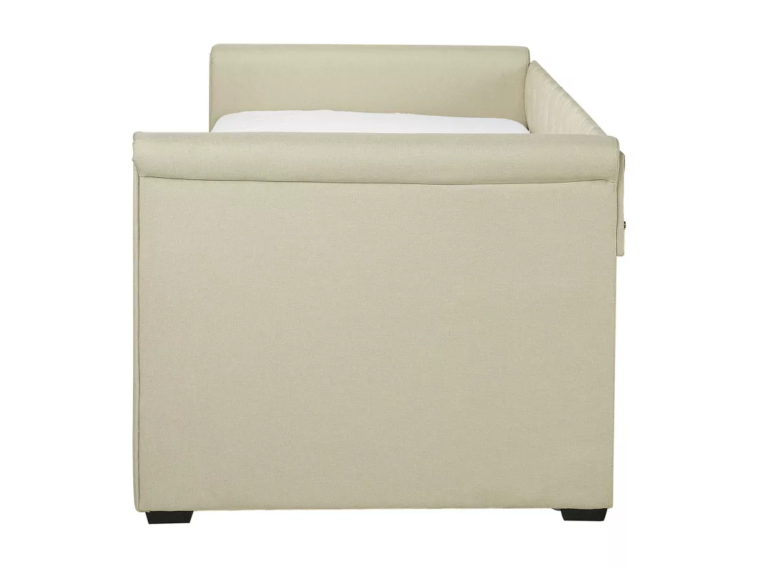 Lit gigogne Tissu LIBOURNE 80 x 200 cm Beige