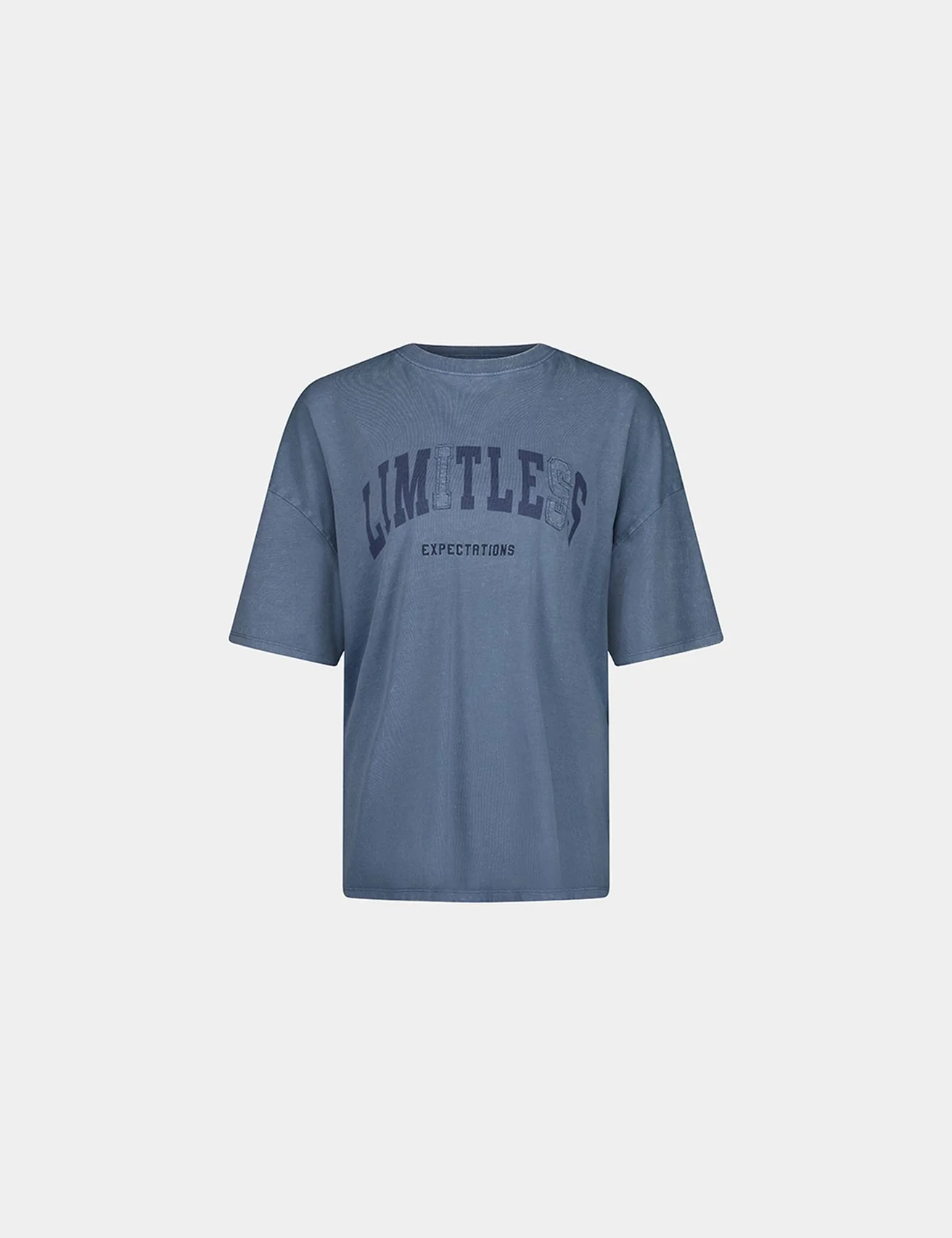 T-shirt à message manches courtes bleu ardoise