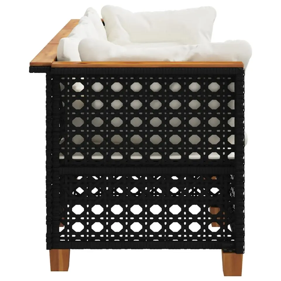 vidaXL - Tuinbank - Zwart - Poly rattan - 3 stuks