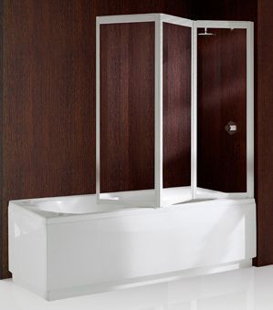 Novellini Aurora 9 badklapwand 3-delig 138x138cm wit/helder