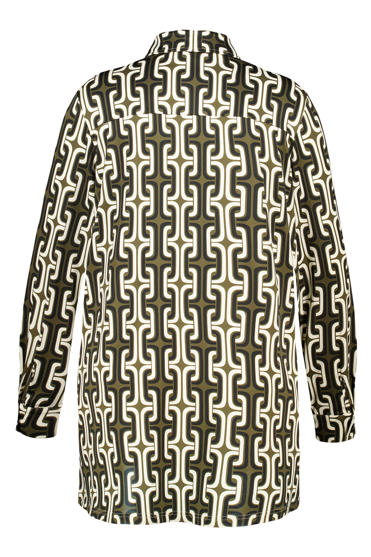 Lange blouse met print Multi Khaki