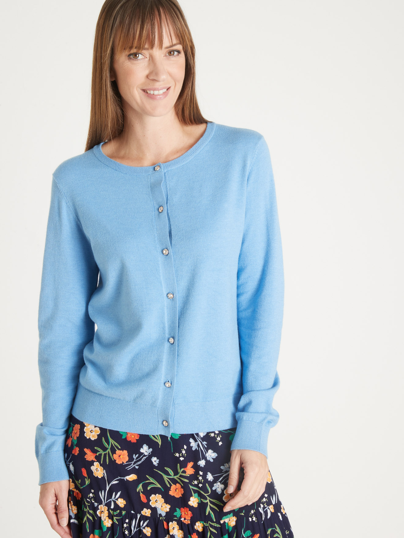 Cardigan élégant boutons-bijoux