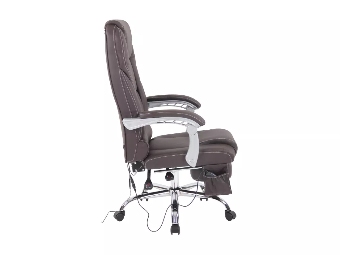 Chaise de bureau - Véritable cuir - Marron - Pacific