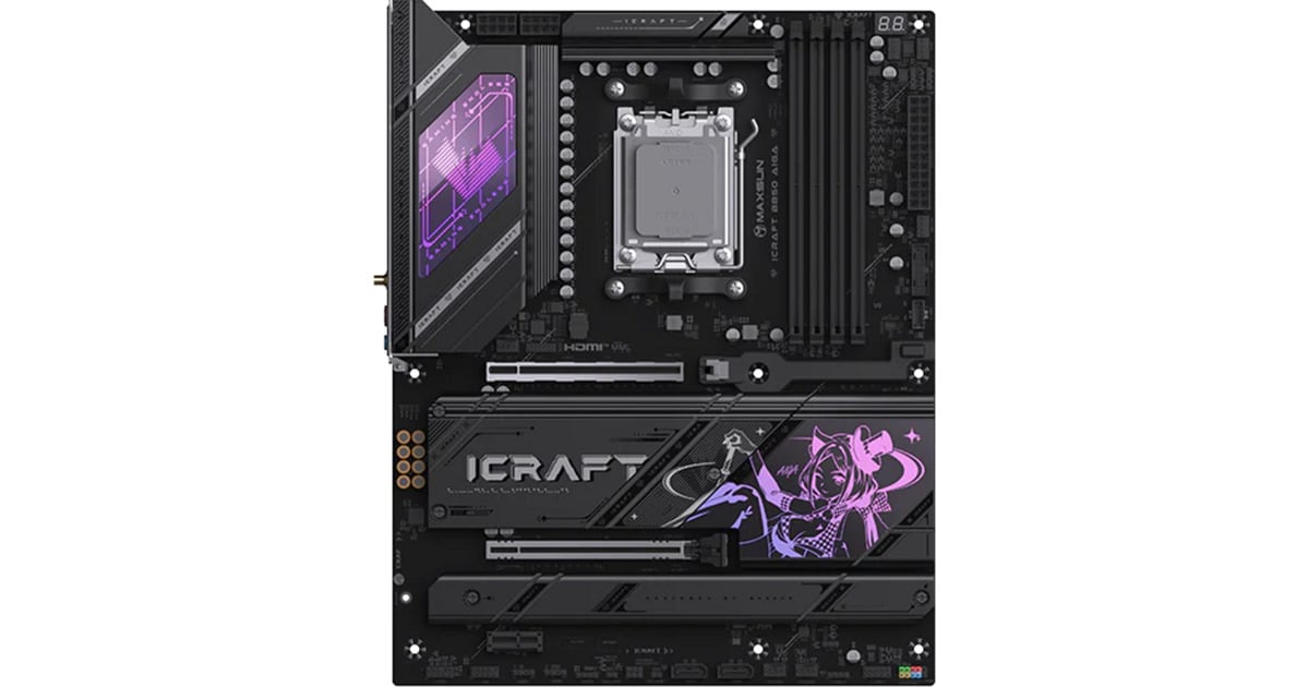 MAXSUNMS-iCraft B850 AIGA socket AM5 moederbord  (Zwart, RAID, 5.0 Gb-LAN, WLAN, BT, Sound, ATX)