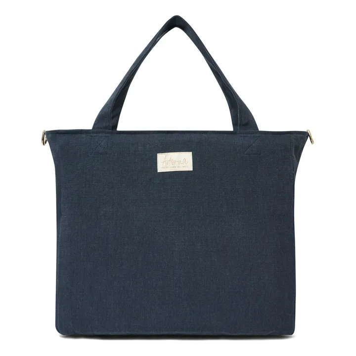 Adorna Sac zippé en lin | Bleu marine