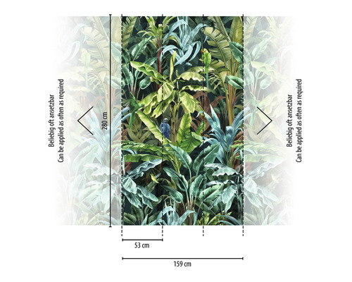 Vliesbehang 39186-1 The Wall II Jungle Green 3-delige set 159 x 280 cm