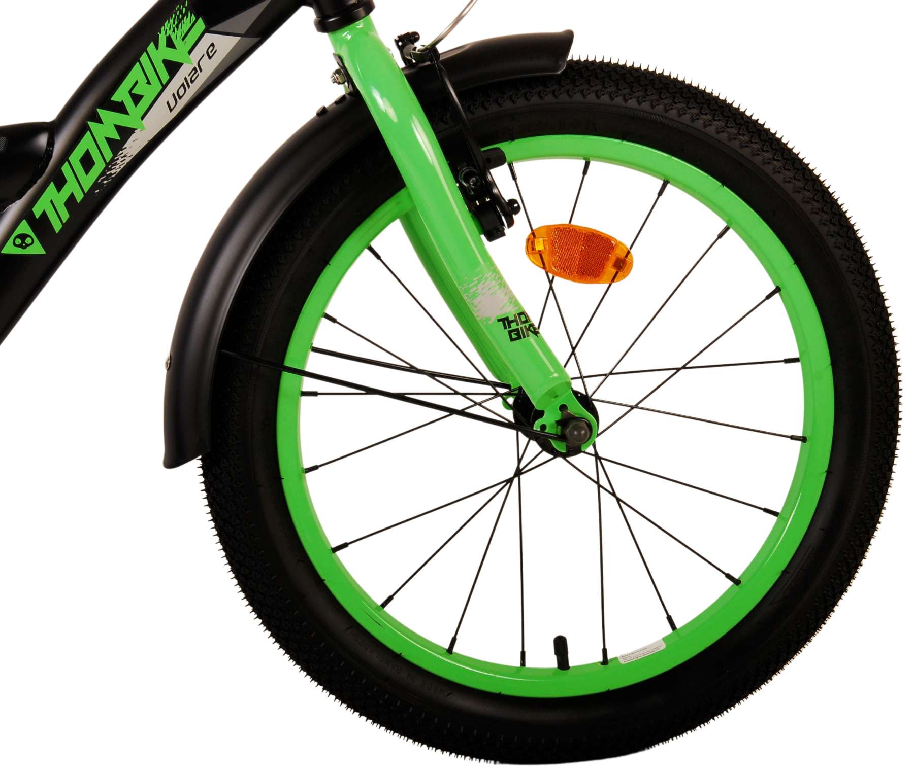 Kinderfahrrad Thombike für Jungen 18 Zoll Kinderrad in Schwarz Grün