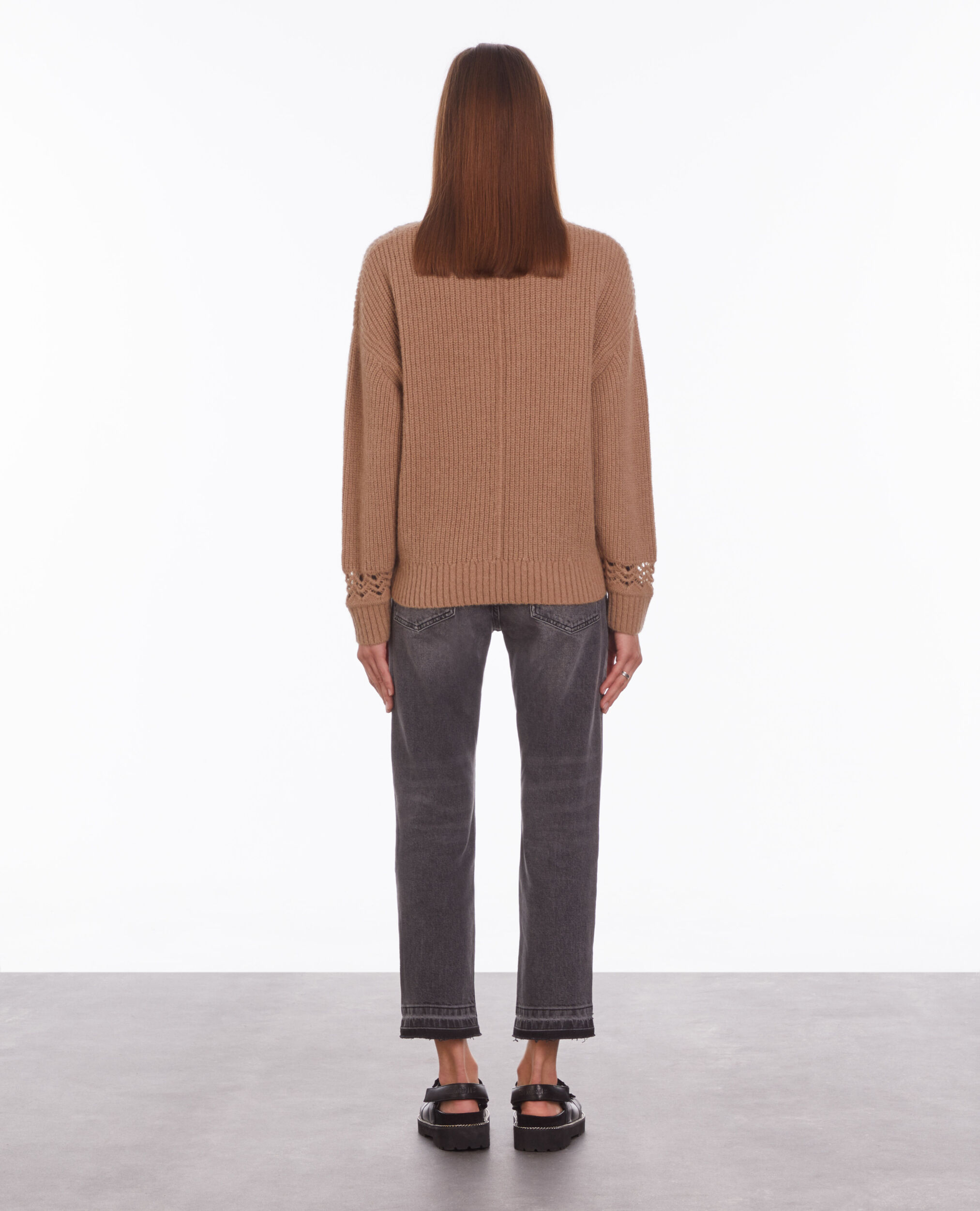 Pull camel en laine mélangée
