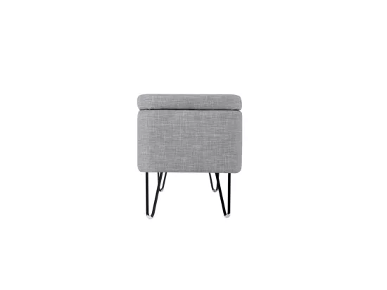 Bout de Lit avec Rangement en Tissu Pieds Épingles Noirs - L101cm