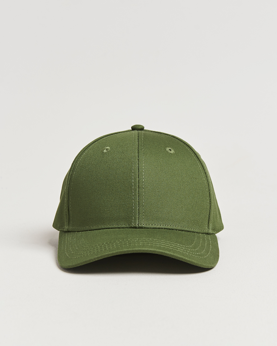 Les Deux Crew Organic Baseball Cap Chive