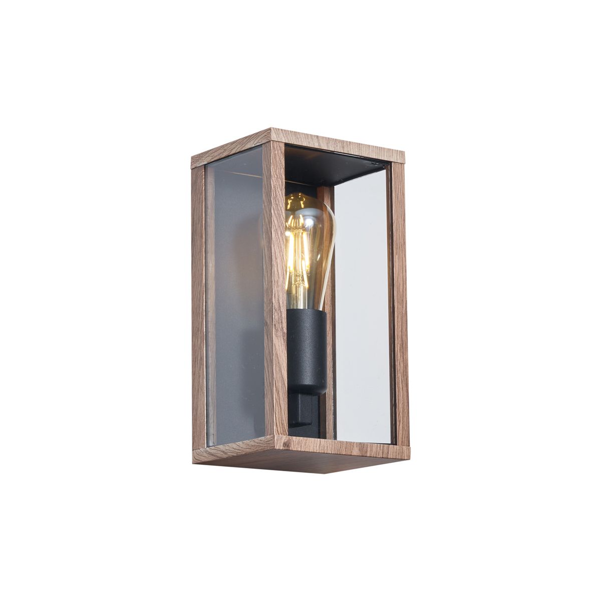 Industriële wandlamp hout print 26 cm IP44  - Charlois