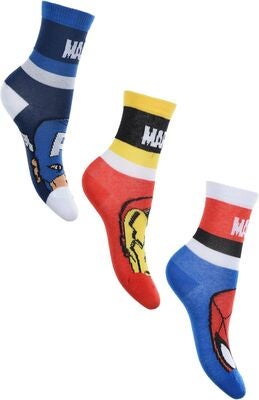 Marvel Avengers Classic Sokker 3-pack, Blue/Yellow/Navy