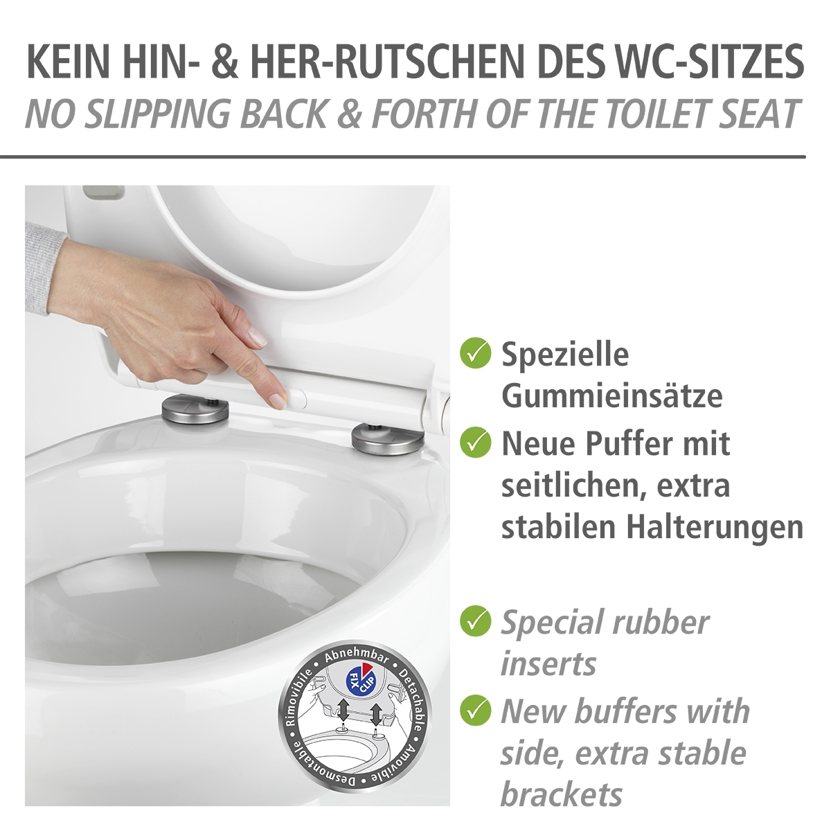 Wenko Gubbio Easy-Close toiletzitting wit